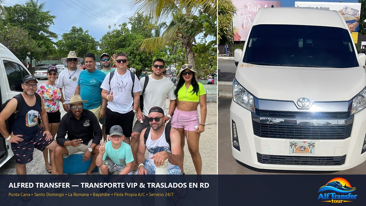 Clientes de Alfred Transfer en Punta Cana y Toyota Hiace